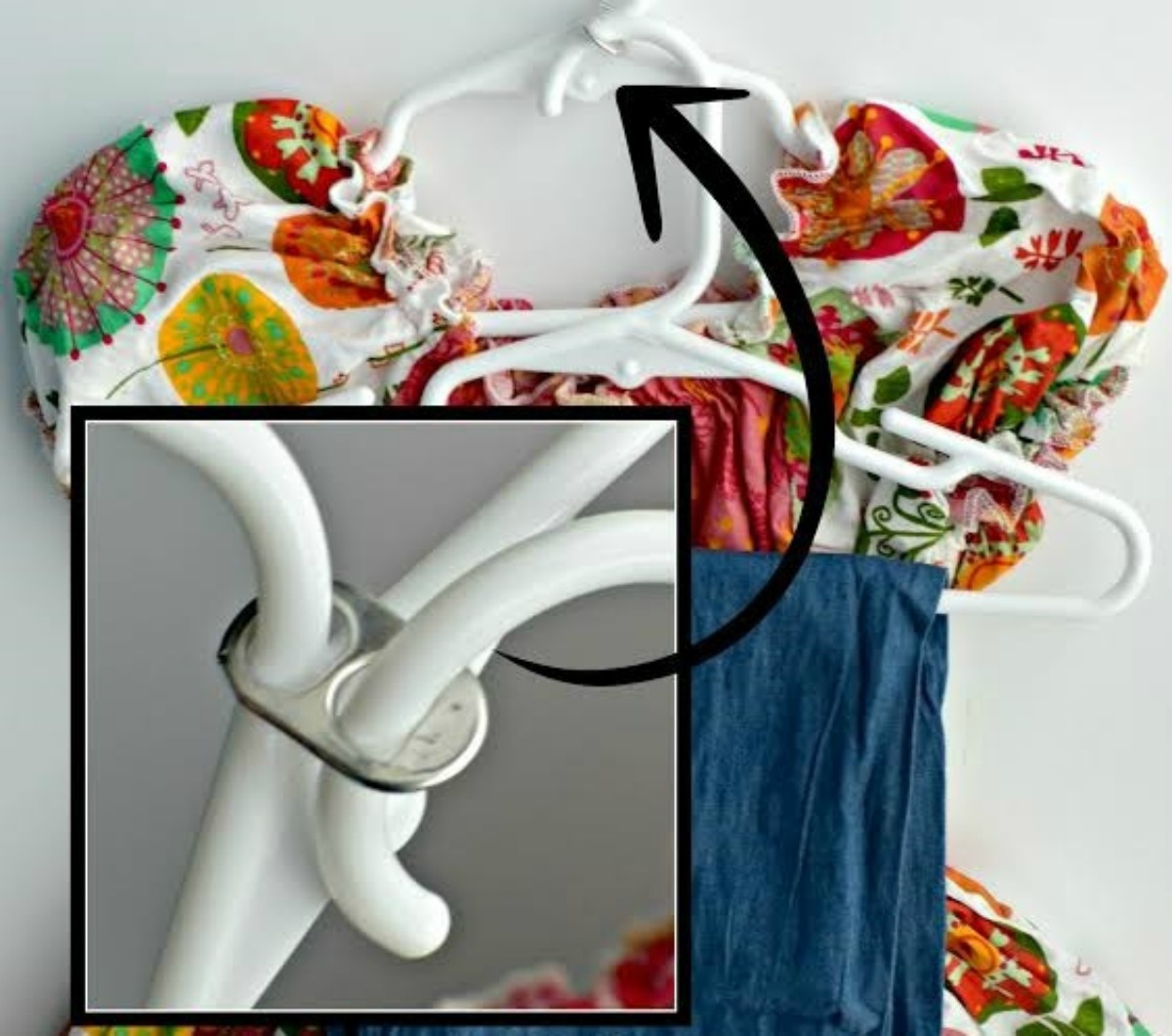 using aluminum can tabs for hanging clothes