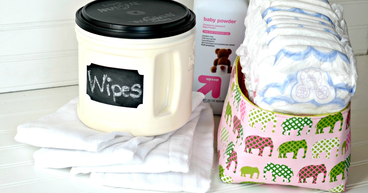 reusing a coffee can for diaper wipes