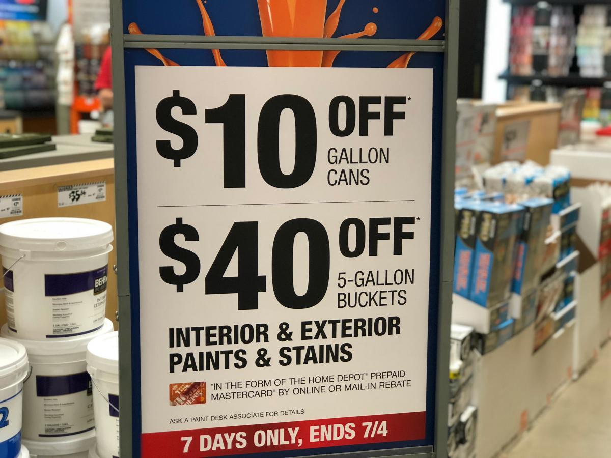 Home Depot paint rebates