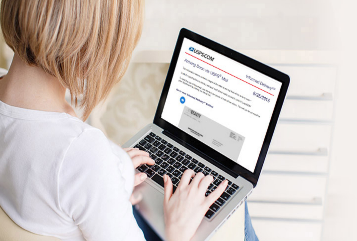 USPS moving website on a laptop