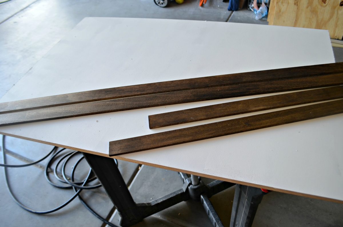 stained wooden boards on a table