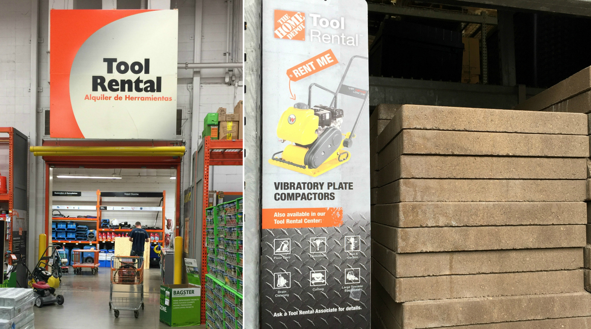 home depot tool rental section