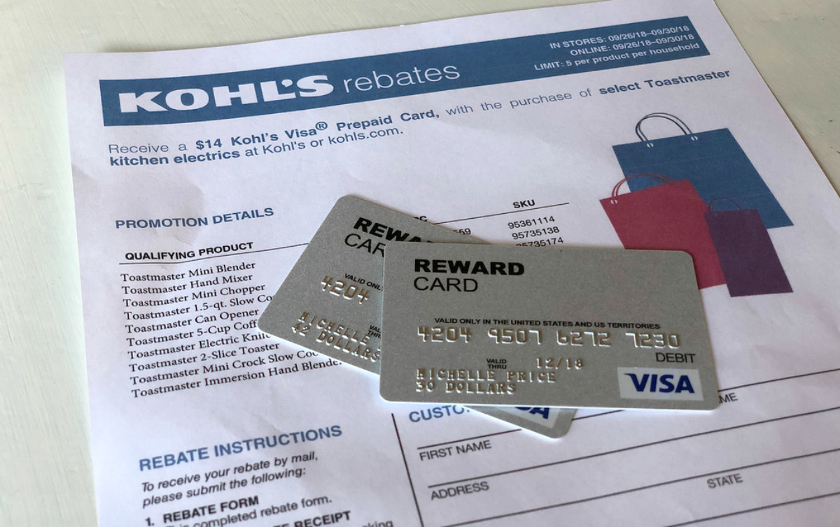 kohls rebate form and rewards cards