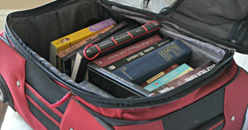 use an empty suitcase for moving heavy items 