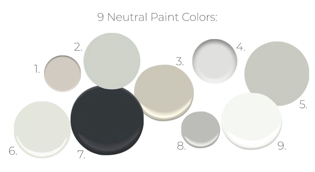 various random neutral colors round circles scattered on white background