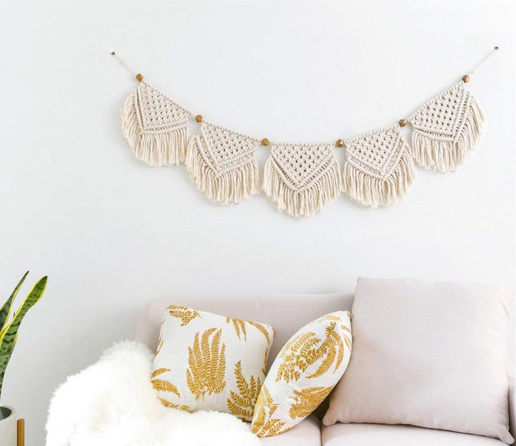 Macramé wall-hanging banner