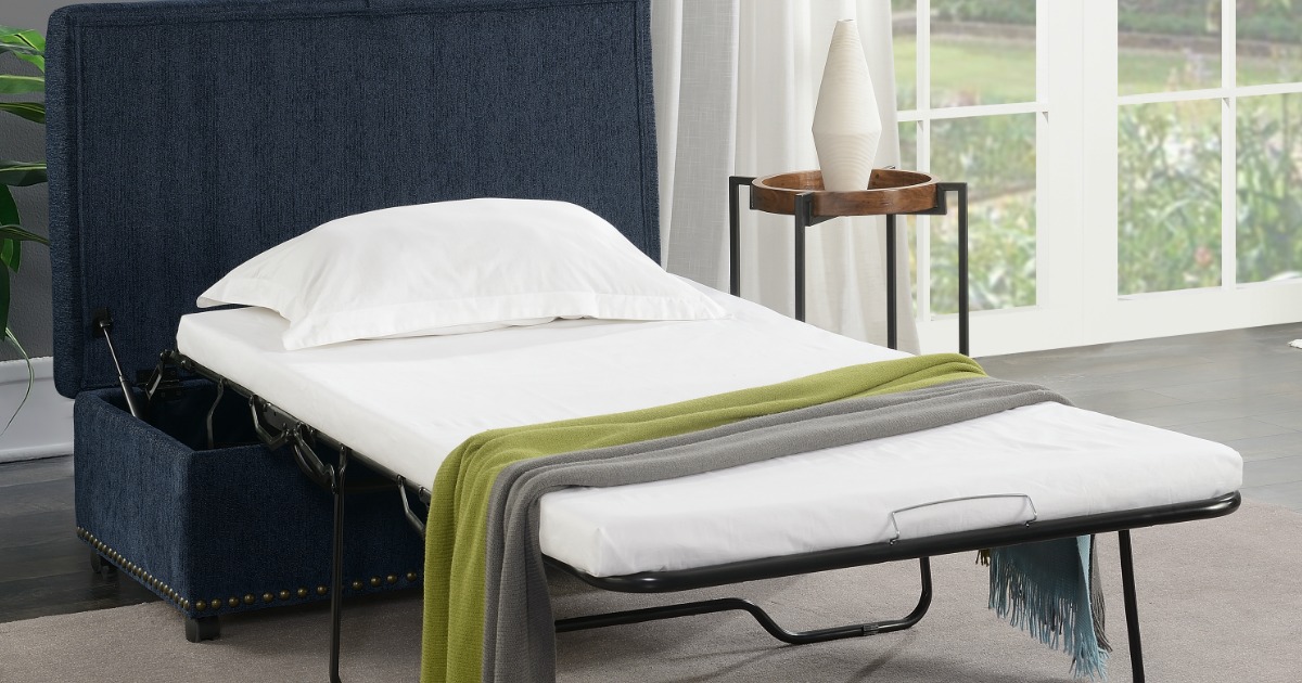  Mainstays Pull Out Sleeper Ottoman in Navy
