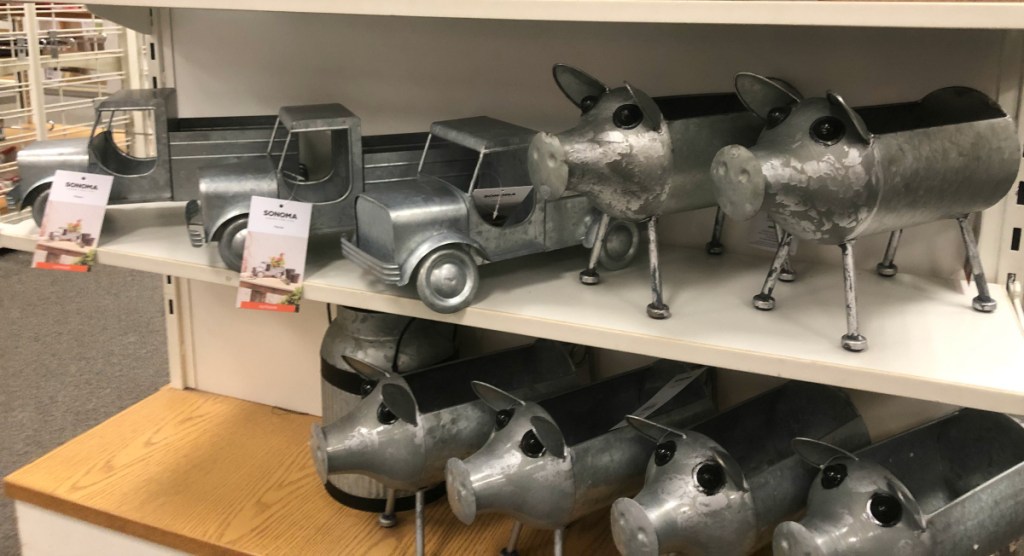 Rustic metal planters at Kohl's