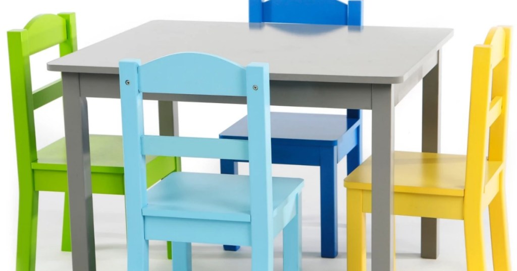 Tot Tutors Set of 4 Chairs With Elements Kids Wood Table 