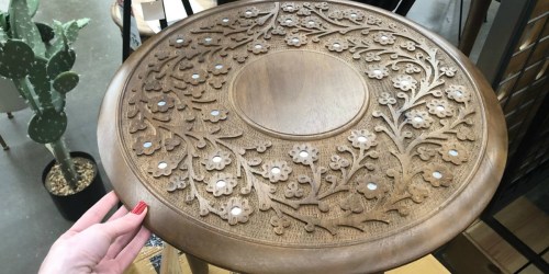 Shopping for a Beautiful Side Table? This World Market Carved Accent Table is 70% Off