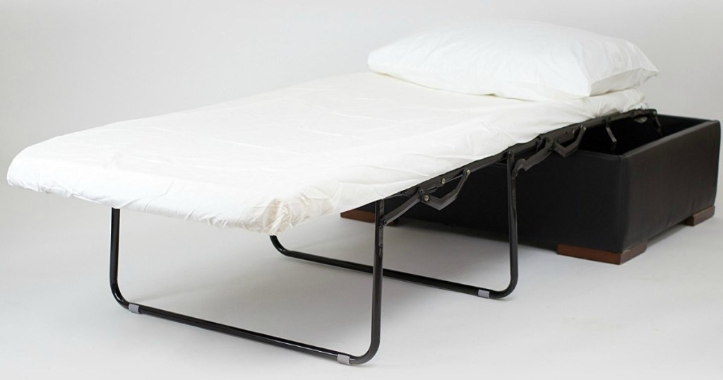 iBED Convertible Ottoman Guest Bed in Dark Espresso Color