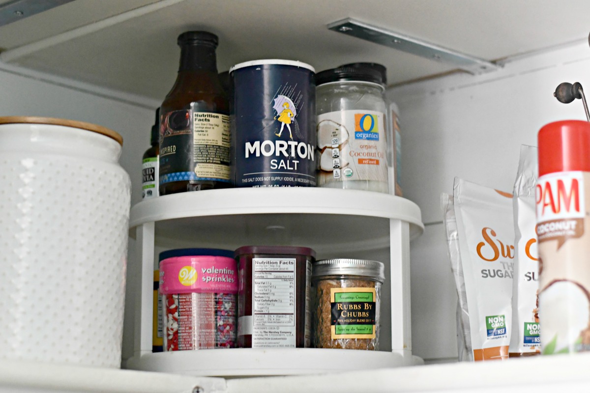 lazy susan for pantry organizing spices and small items