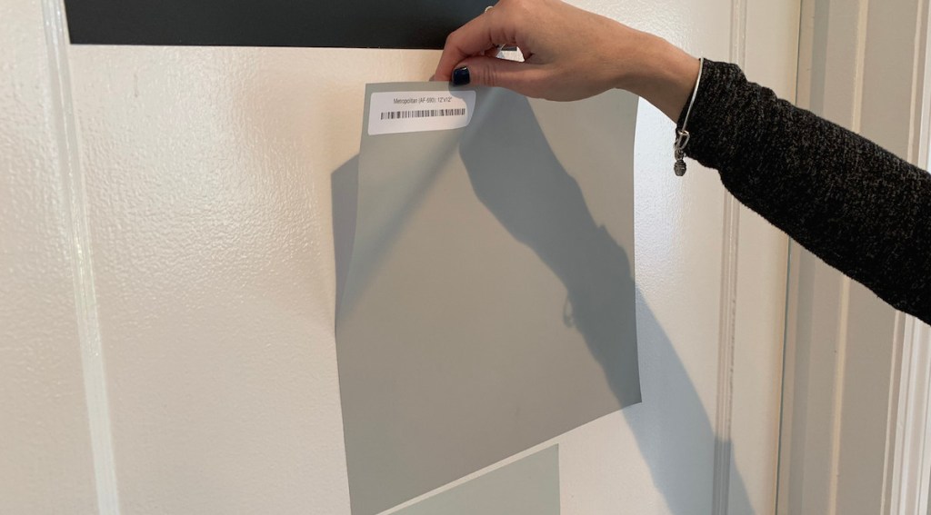 metropolitan paint sample on a white door
