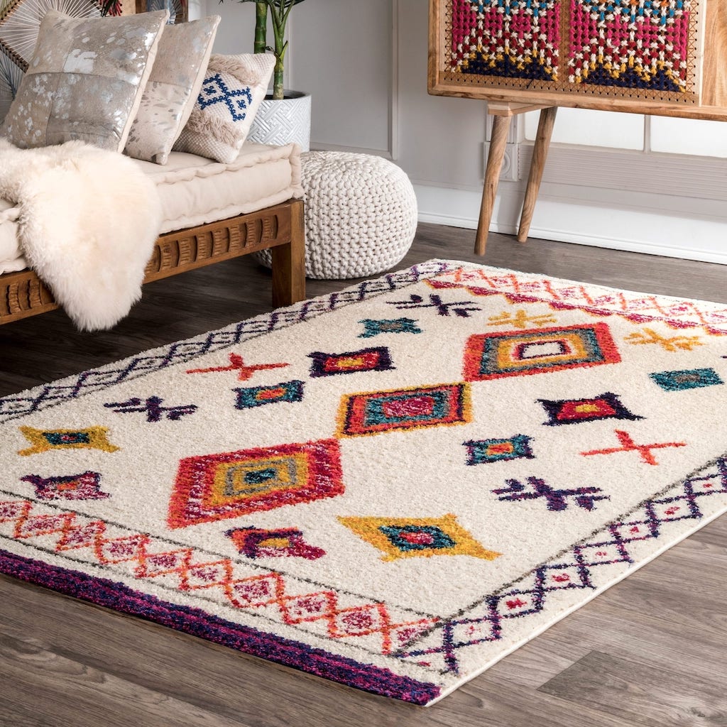 Tribal Diamond Shag Rug