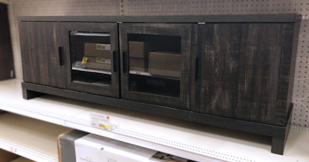 target home furniture finds — rustic pine console tv stand