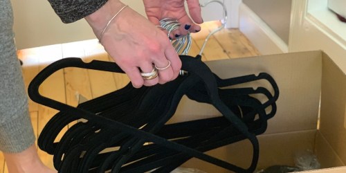 100 Ultra Slim Velvet Hangers Just $30 Shipped on Amazon