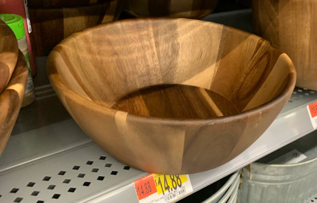 Better Homes & Gardens Medium Angled Acacia Serving Bowl