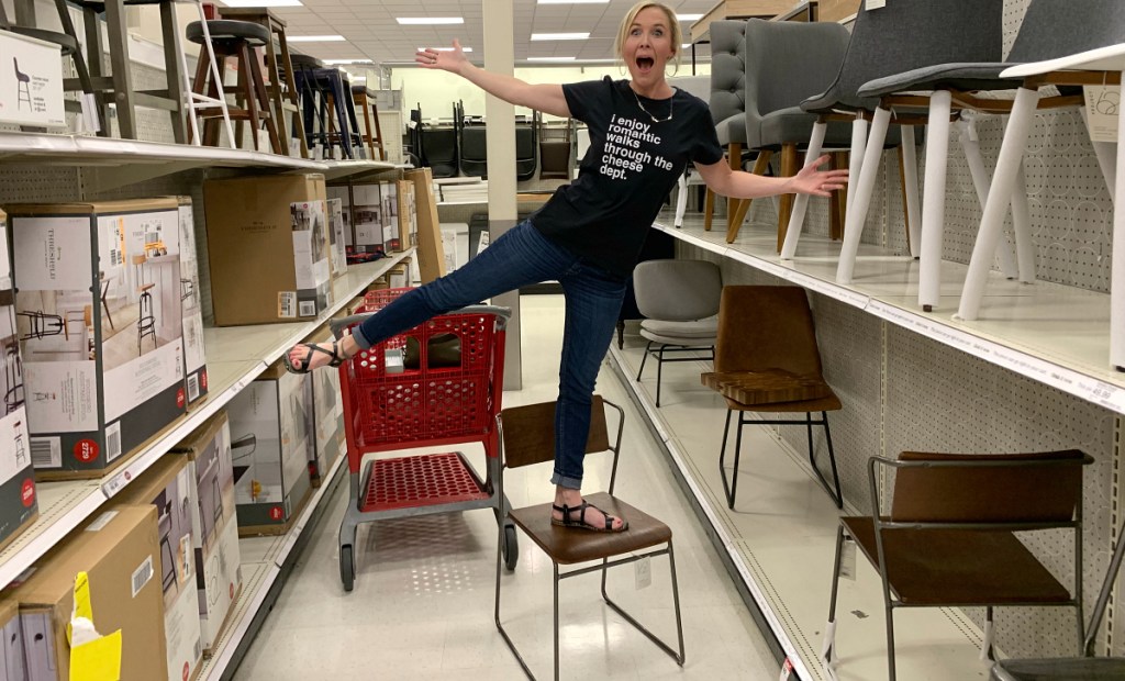 Collin standing on Killiam chair