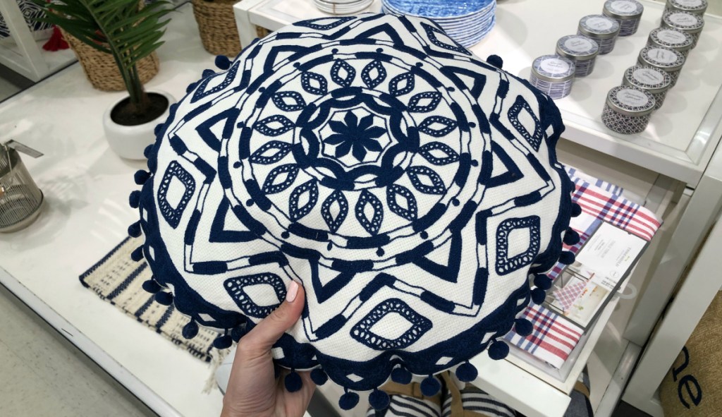 Opalhouse Embroidered Medallion Round Throw Pillow