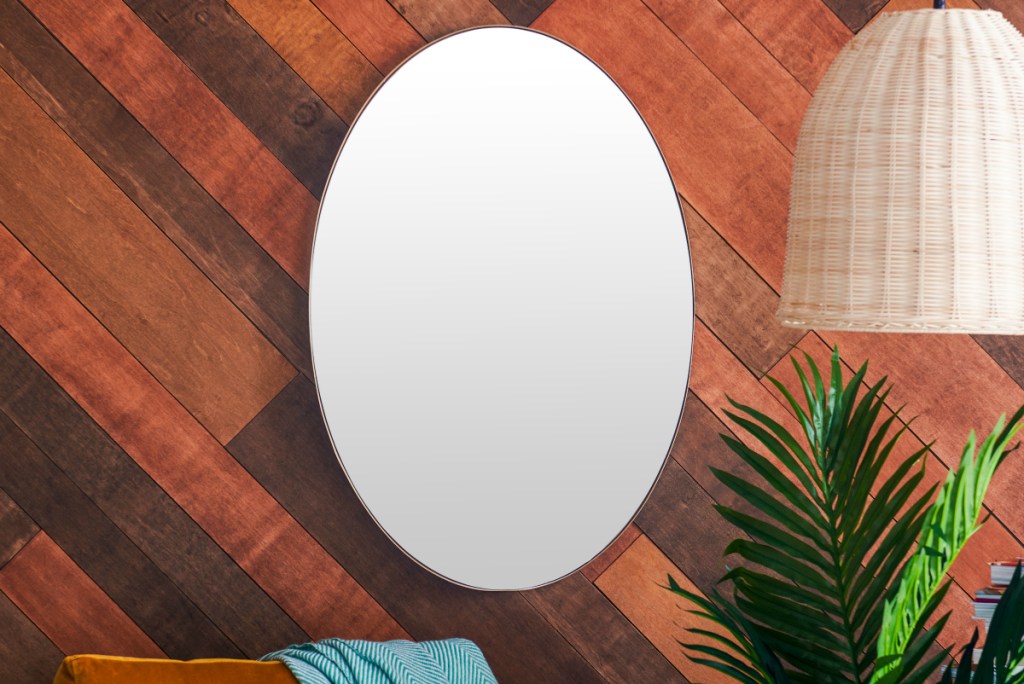 Oval Metal Wall Mirror