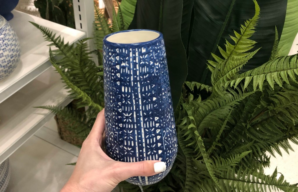 Threshold 7.8_ x 3.8_ Stoneware Block Print Vase
