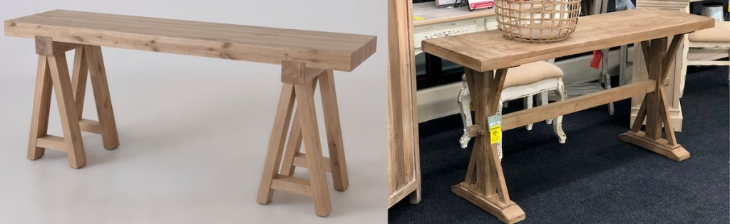 farmhouse console tables side by side