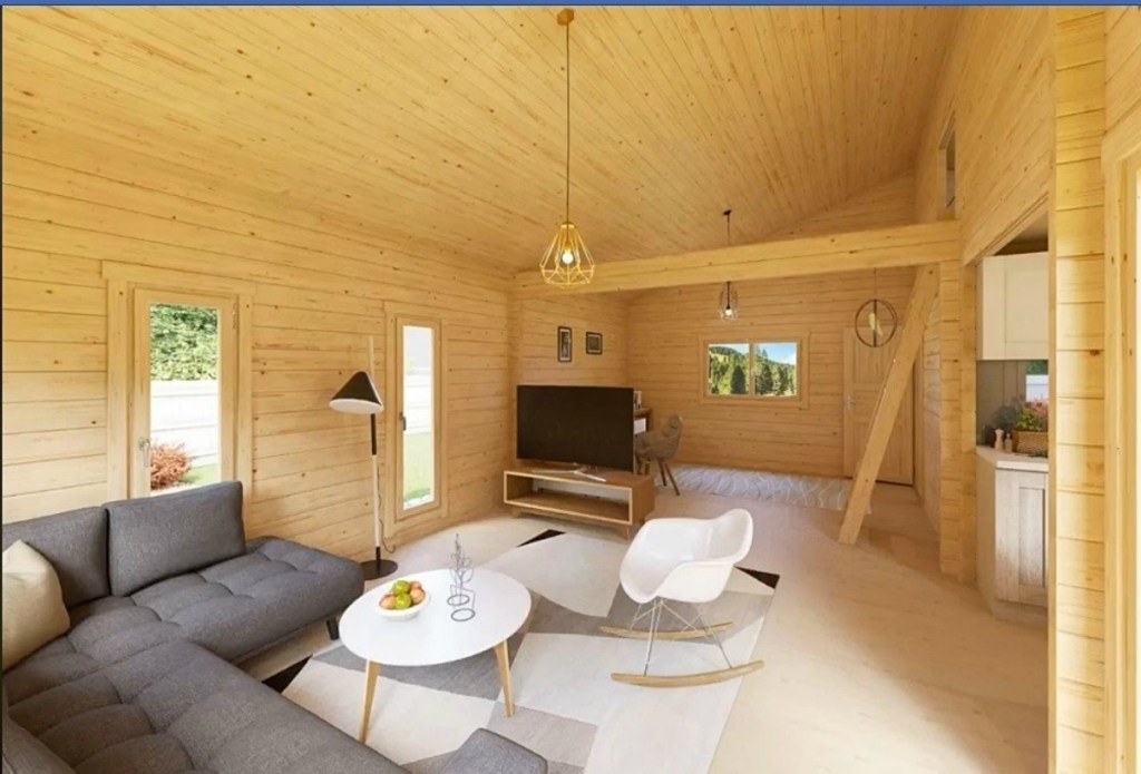Allwood Avalon Cabin Kit 540 sq. ft. + Loft - inside