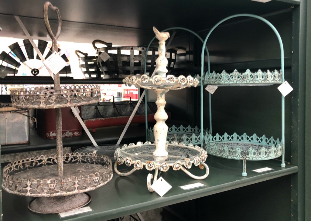 Antique Turquoise Two-Tiered Filigree Tray