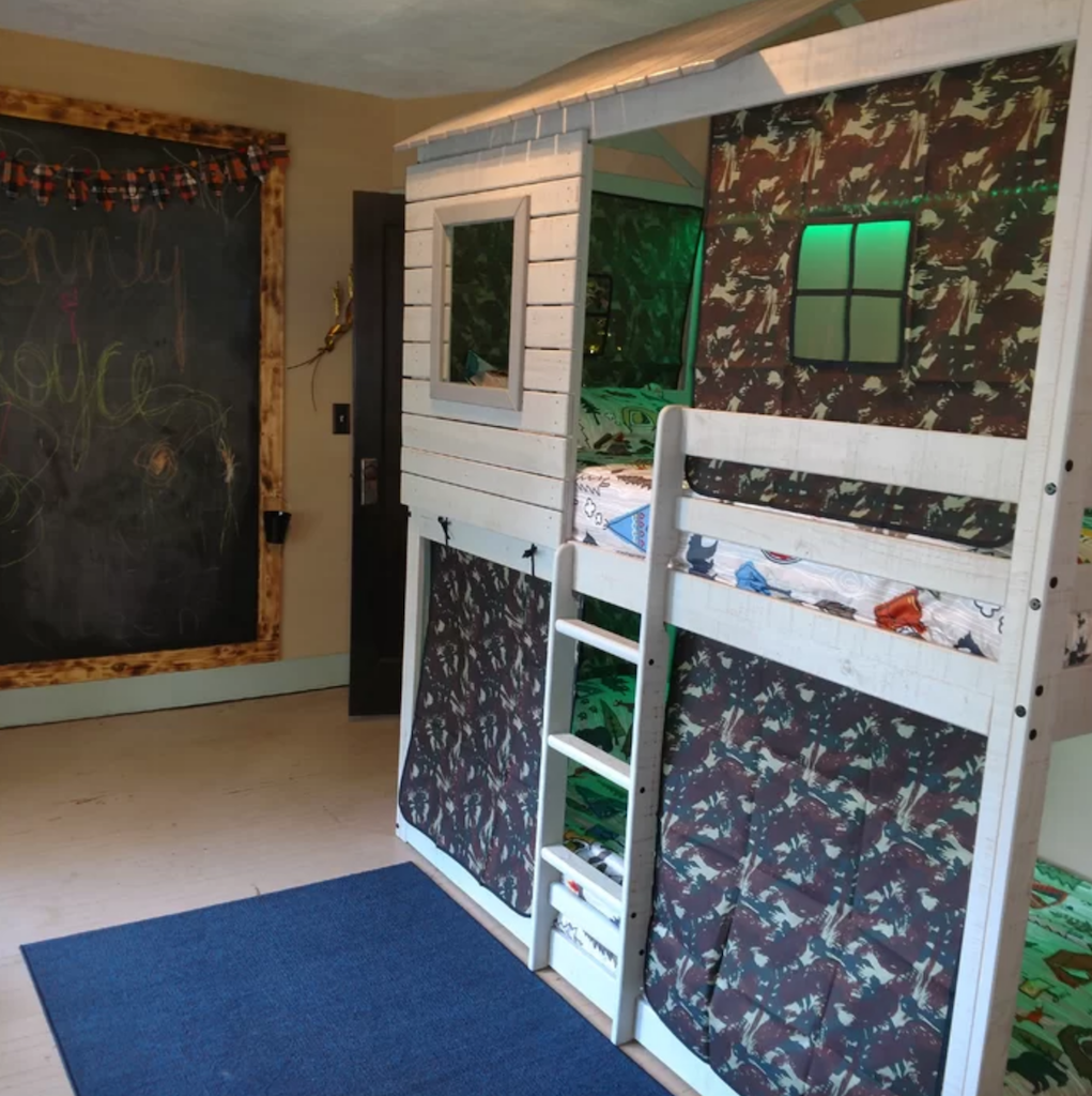 Camo Bunk Bed with Chalk board wall 
