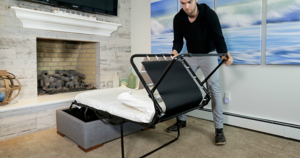 Folding up ottoman bed 
