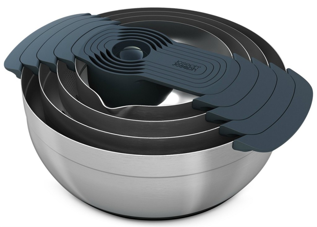 Joseph Joseph 100 Collection Nesting Steel Bowls & Measuring Cup Set