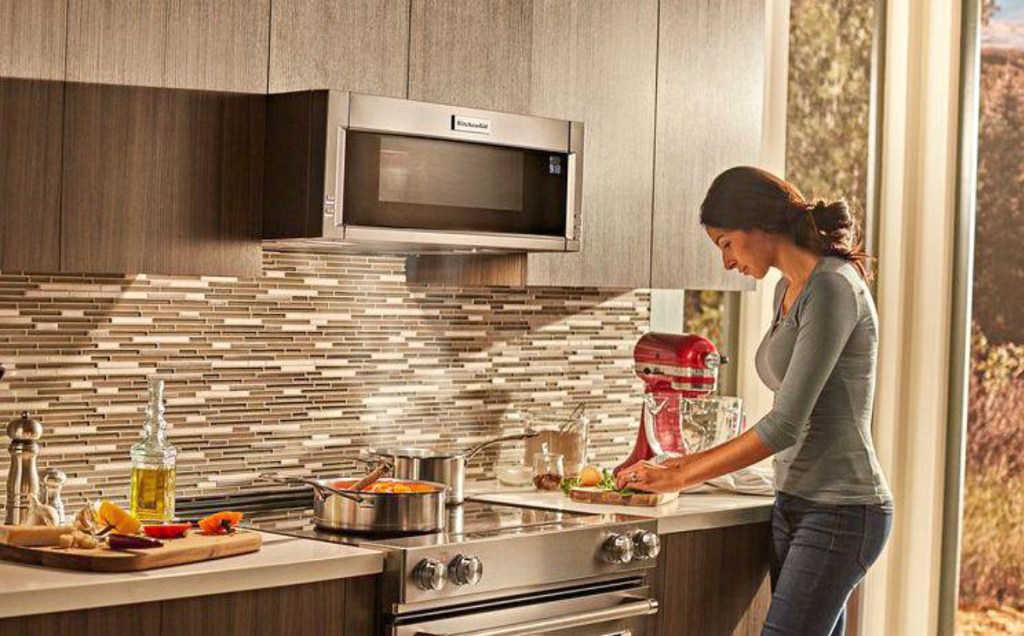 KitchenAid 1.1-cu ft Over-the-Range Stainless Steel Microwave with Sensor Cooking