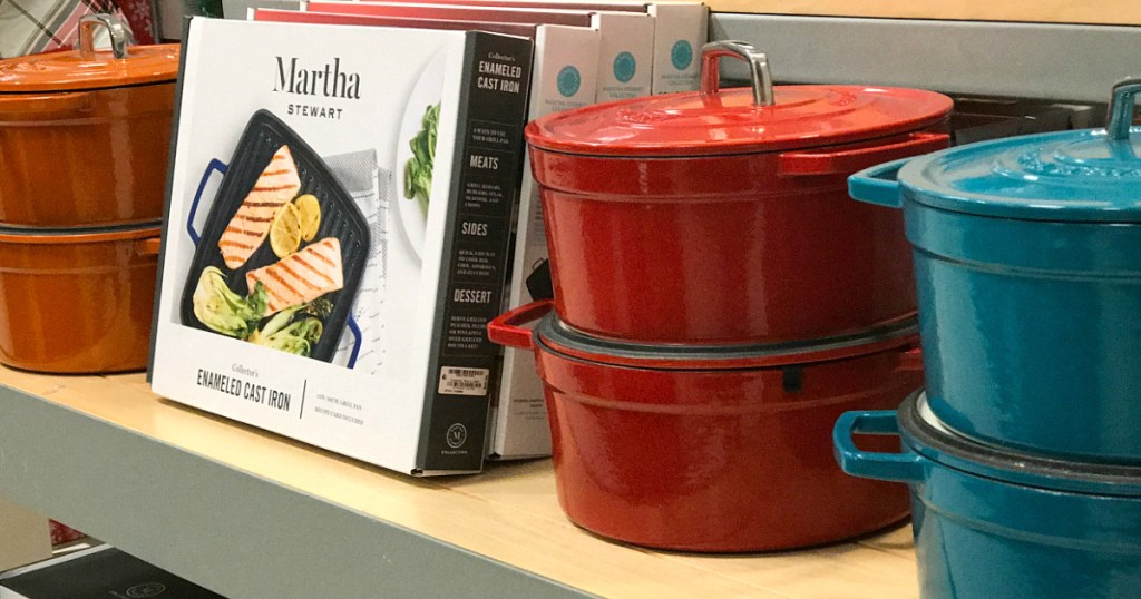 Martha Stewart Collection Enameled Cast Iron Round 6-Qt Dutch Oven