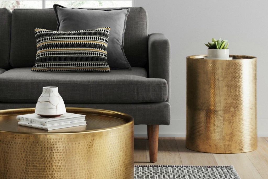 Project 62 Manila Cylinder Drum Accent Table
