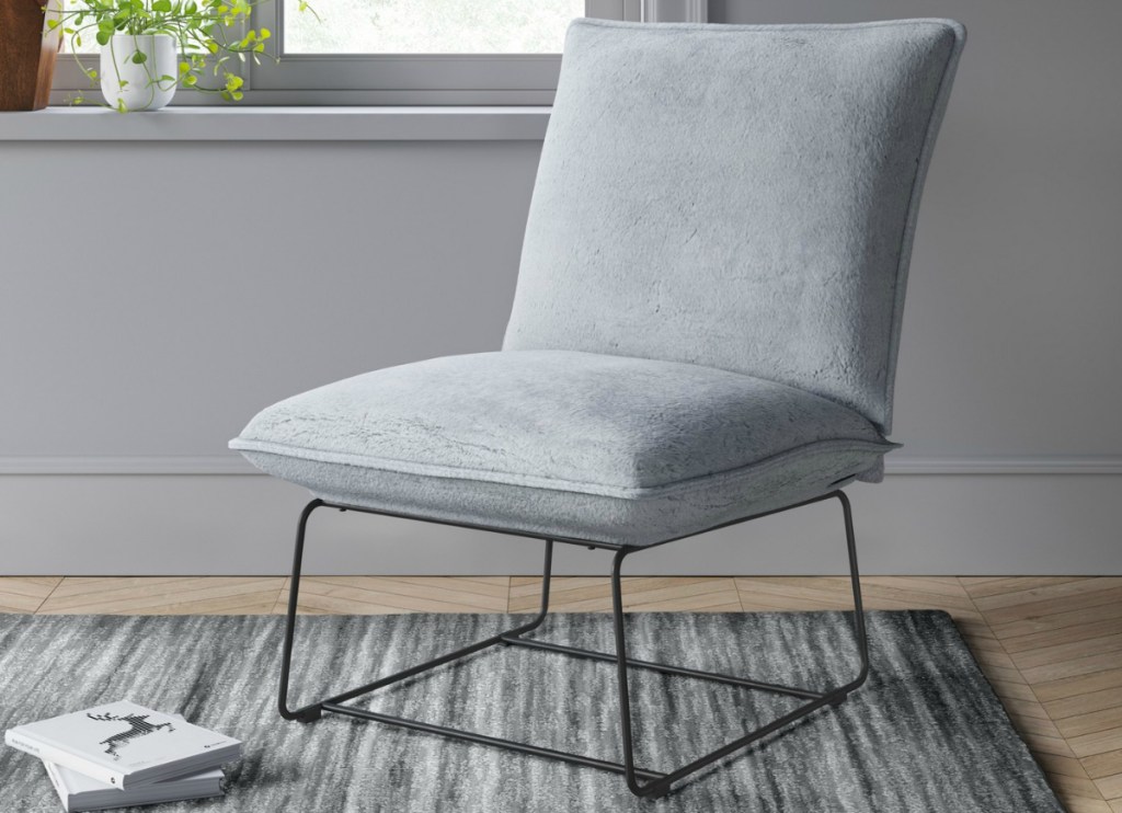 Project 62 Massey Faux Fur Metal Base Slipper Chair