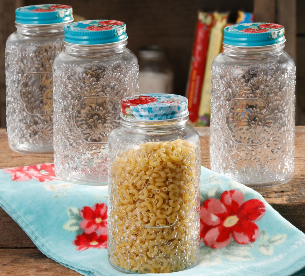 The Pioneer Woman Betsy 32oz Storage Jar, Set of 4