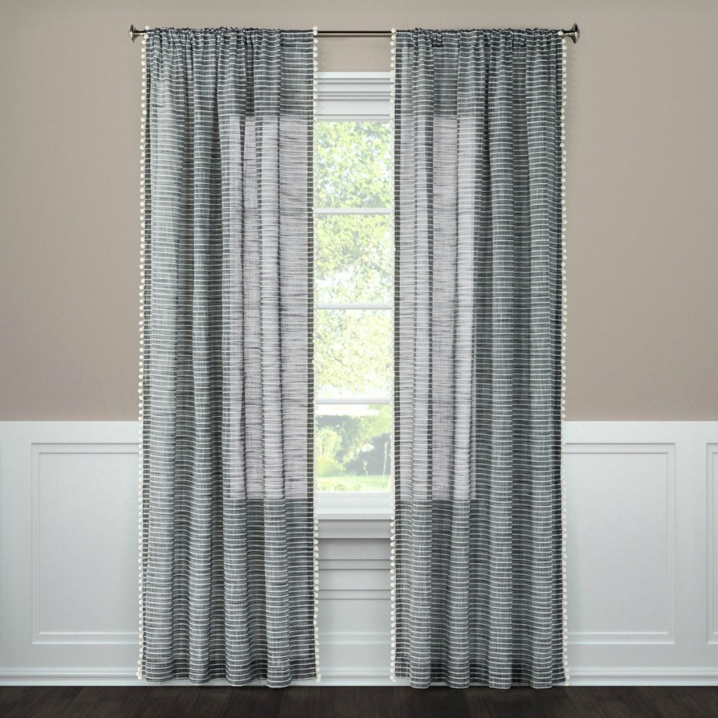 Threshold Pom Stripe Window Sheer