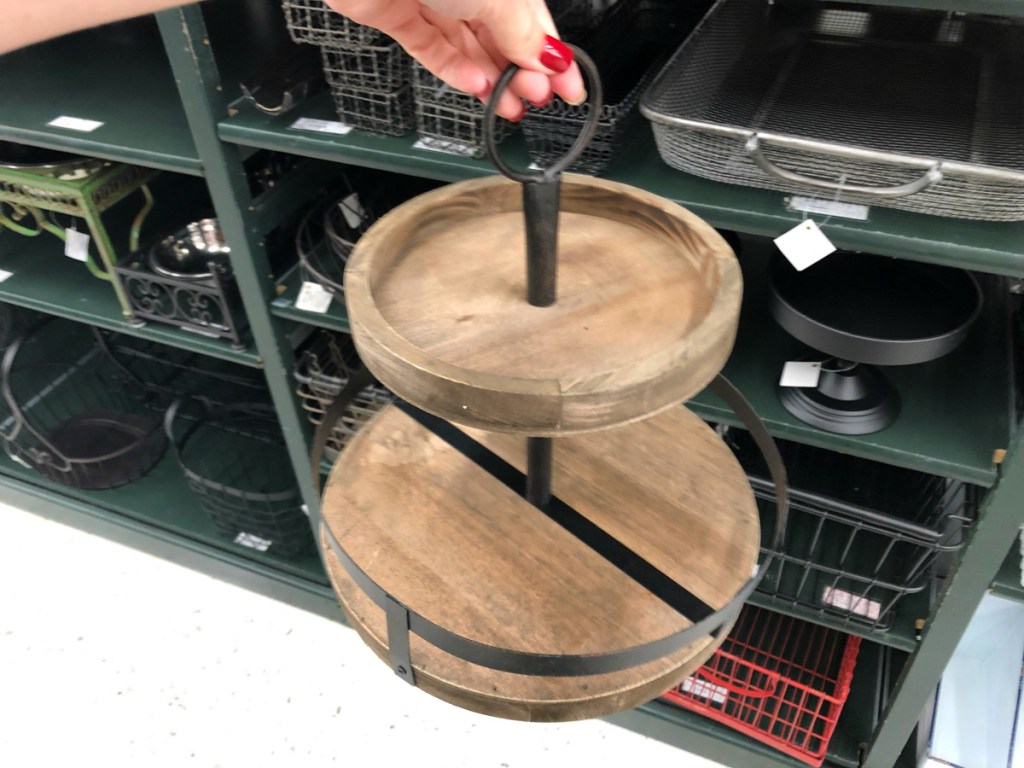 Two-Tiered Wood Tray