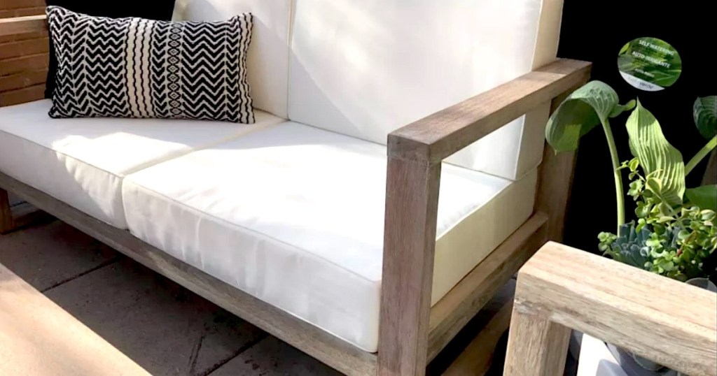 Wolrd Market Outdoor set with white cushions