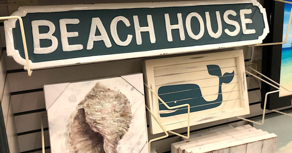beach house and coastal signs at Hobby Lobby