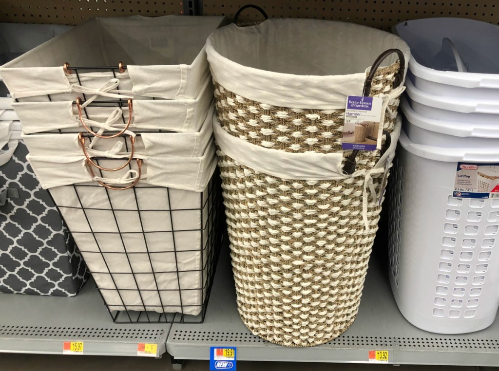 Better Homes & Gardens Woven Seagrass Hamper with Faux Leather Handles