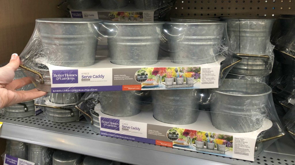 Better Homes and Gardens Galvanized 4-Piece Serve Caddy