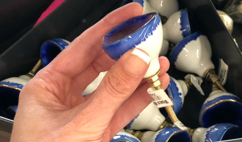 Blue Crackle Glaze Ceramic Knob