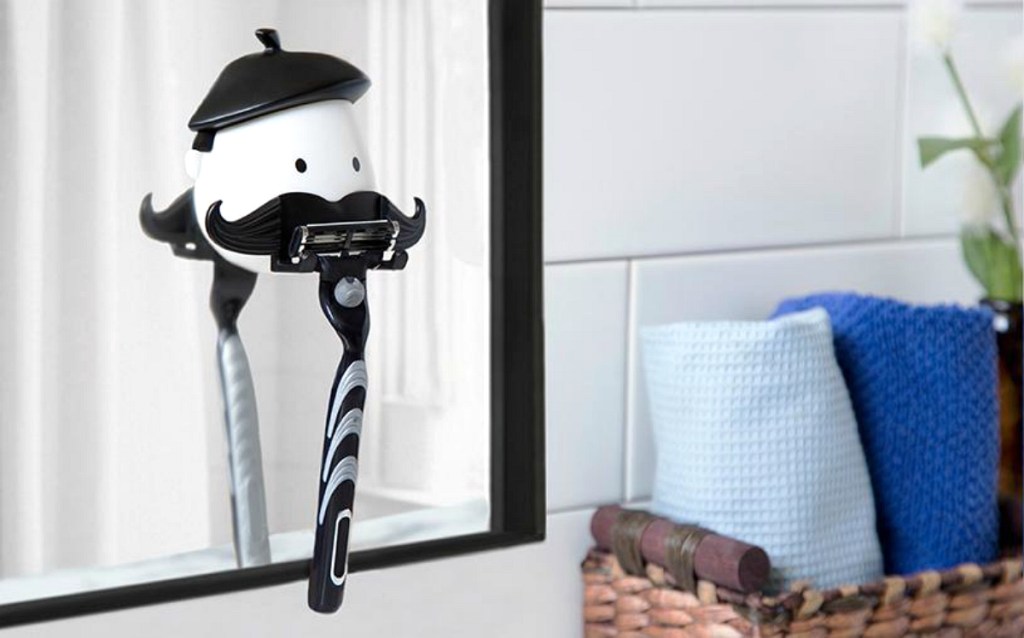 Peleg Design White & Black Mr. Razor Bust Razor Holder