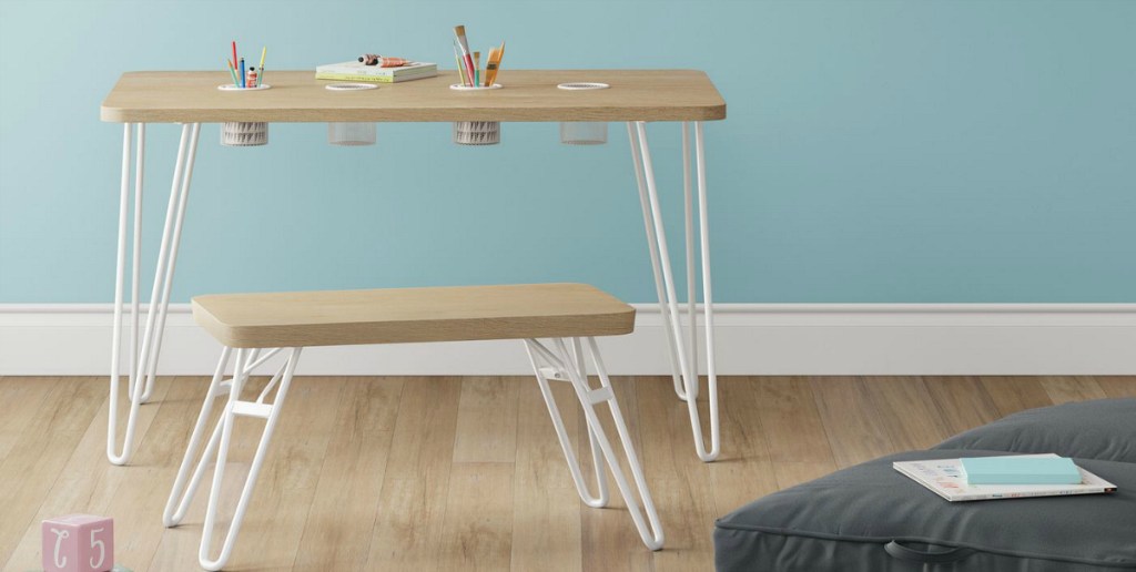 Pillowfort Landry Rectangle Activity Table With Stools