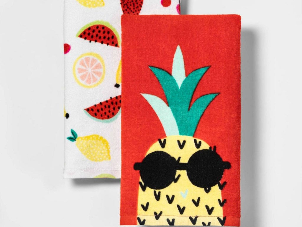 pineapple and fruit kitchen towels