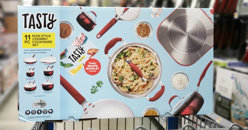 Tasty 11-Piece Non-Stick Diamond Reinforced Cookware Set