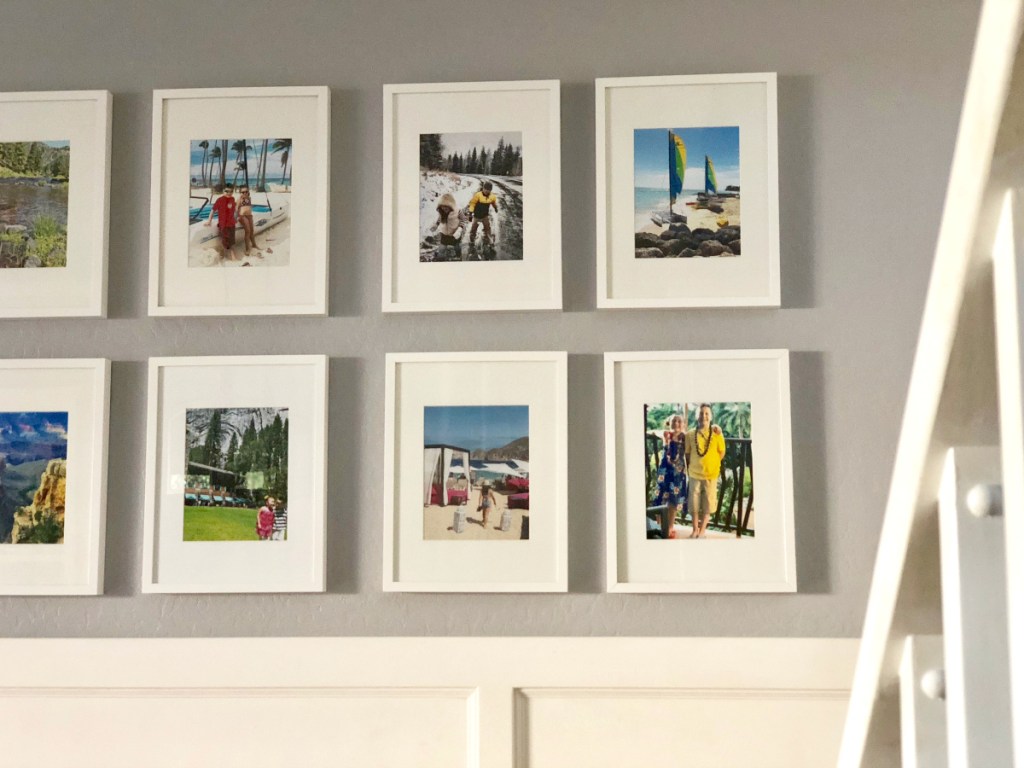 family photos on Lina's wall
