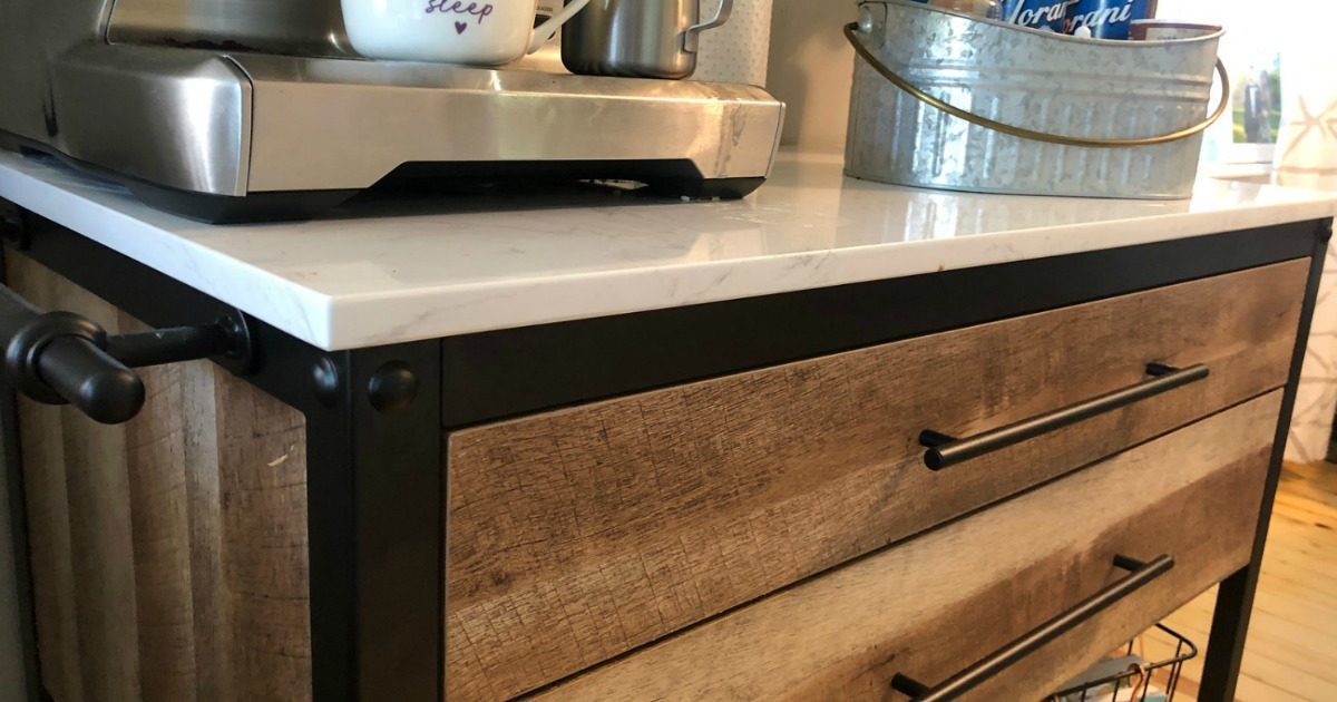 kitchen island with marble top 