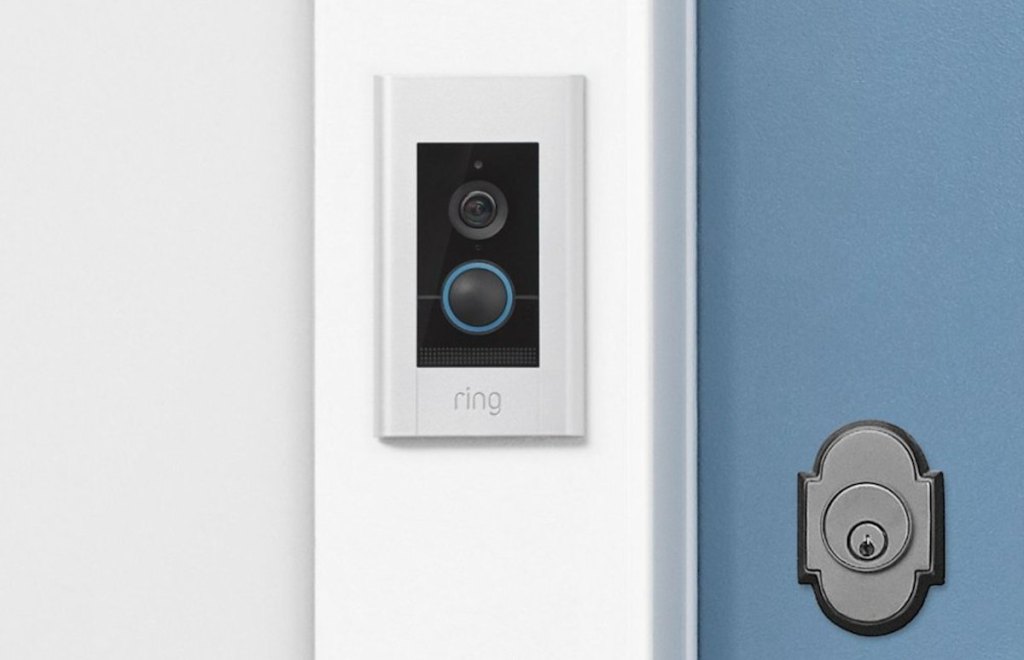 ring doorbell on white trim work 